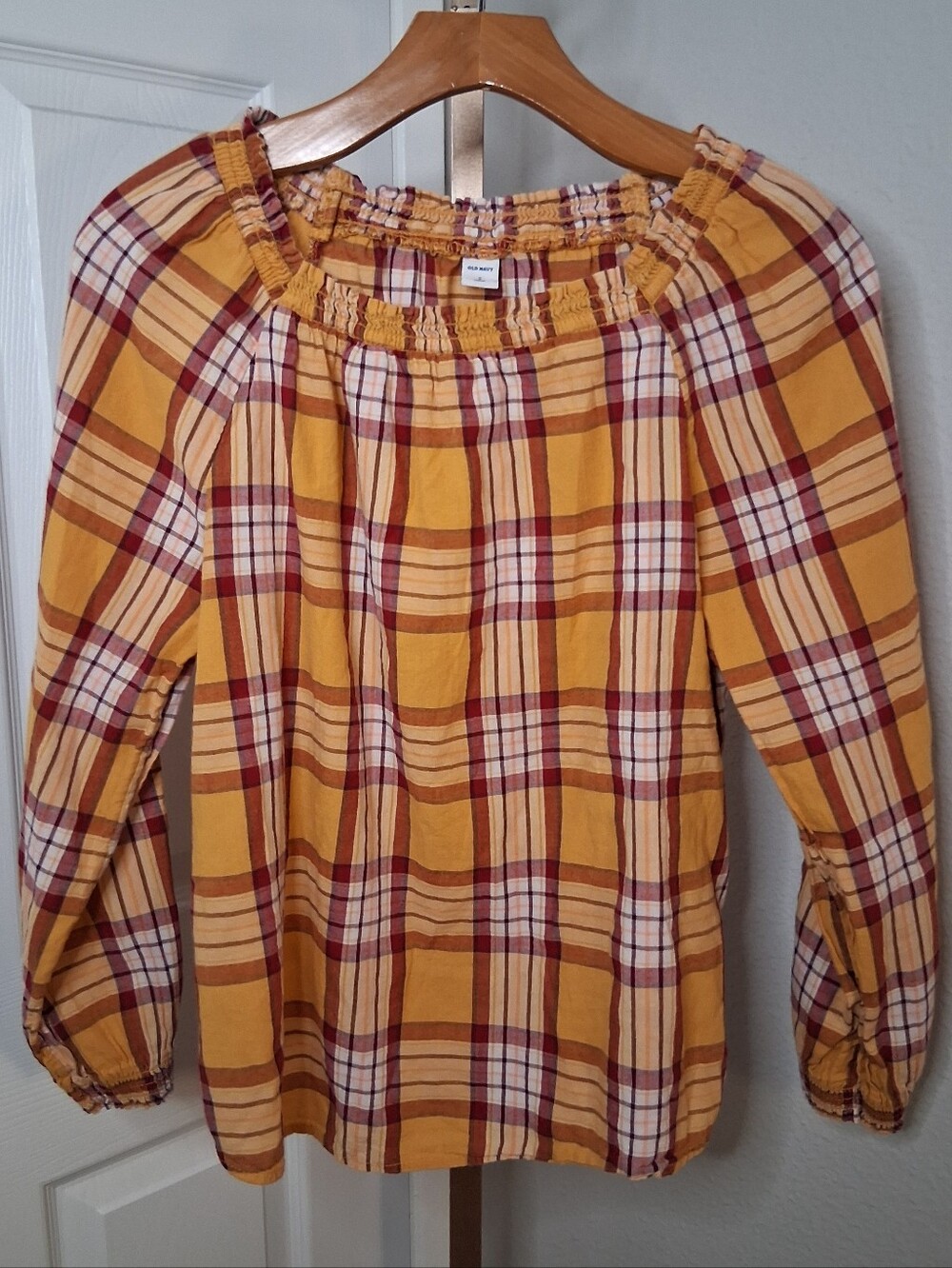 Old Navy Plaid Boho Blouse Small